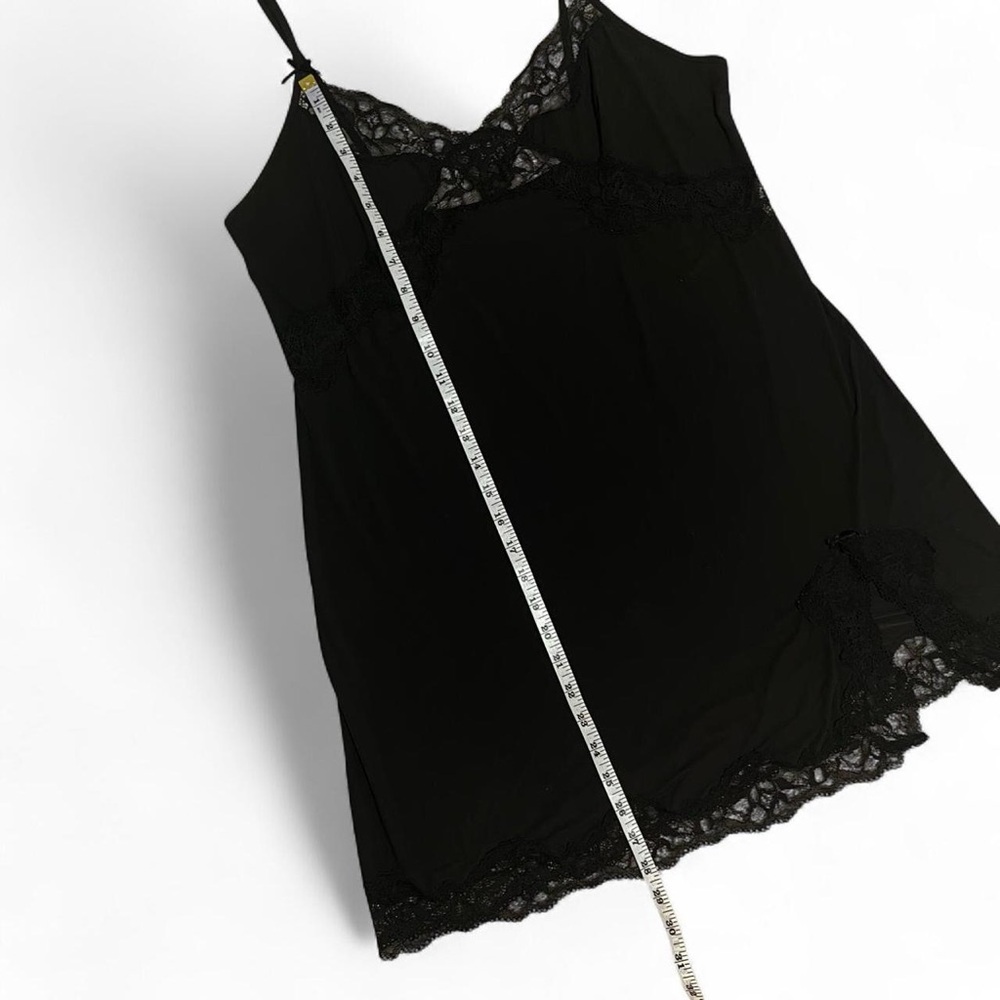 Victoria’s Secret Lace Trim Satin Slit Mini Slip Dress Lingerie VS Size Large - Picture 3 of 8